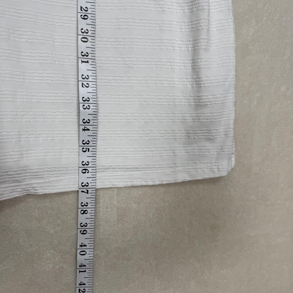 KUHL WILLA White Textured Stripe T-Shirt Dress Casual Pocket Comfort Size L - Picture 4 of 9